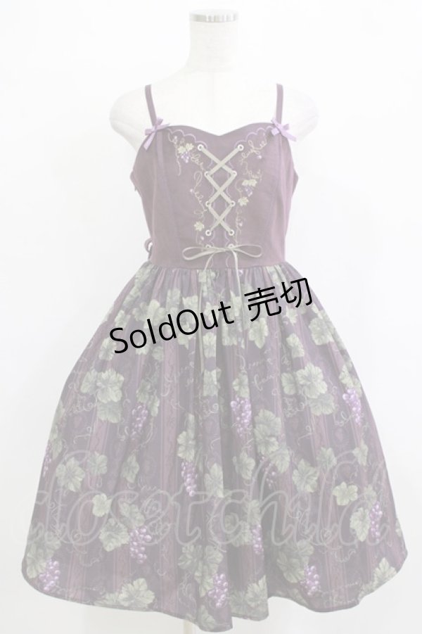 画像1: 仲夏物語（海外ロリータブランド） / ロワールのブドウ園3.0 ジャンパースカート M パープル H-26-01-10-1001-EL-OP-NS-ZH (1)