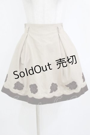 画像: axes femme POETIQUE / 薔薇ベロア刺繍ミニスカート M ベージュ H-26-01-10-1025-AX-SK-NS-ZH
