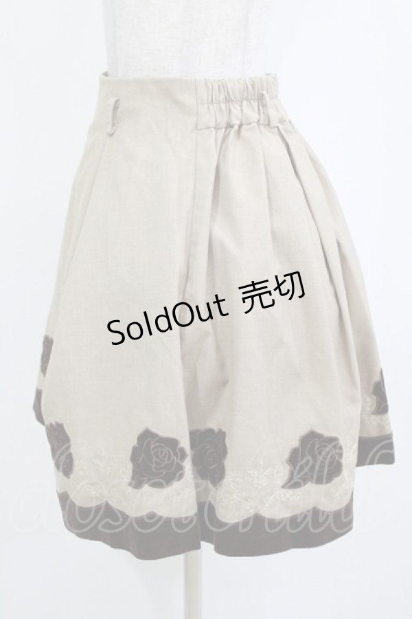 画像2: axes femme POETIQUE / 薔薇ベロア刺繍ミニスカート M ベージュ H-26-01-10-1025-AX-SK-NS-ZH (2)