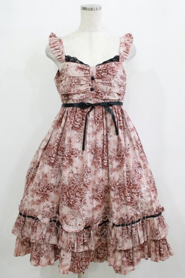 画像1: Princess Doll / ハイウエストの乙女なジャンパースカート Free ピンク H-26-01-10-1003-LO-OP-NS-ZH (1)