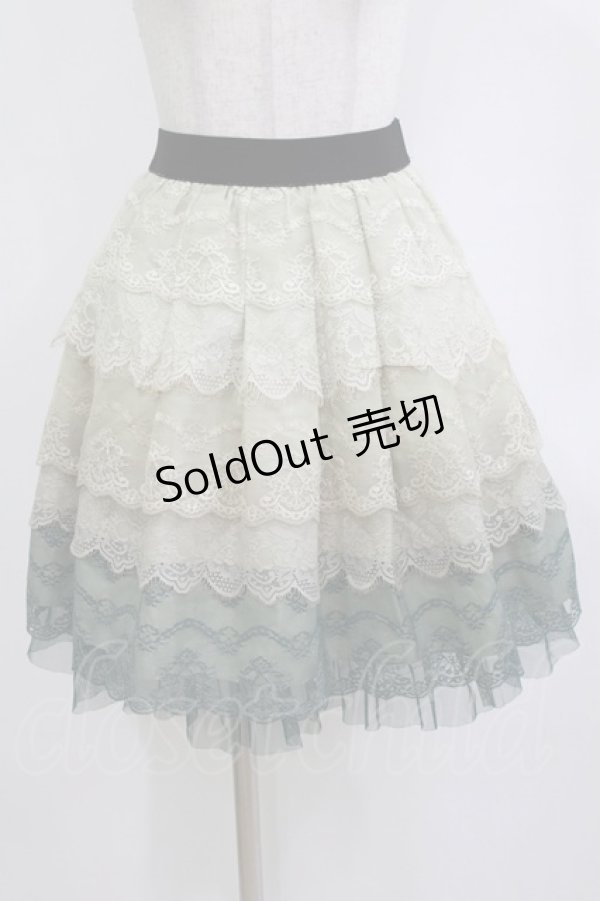 画像1: axes femme / グラデレーススカート M グリーン H-26-01-10-1028-AX-SK-NS-ZH (1)