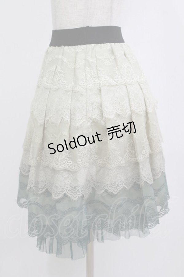 画像2: axes femme / グラデレーススカート M グリーン H-26-01-10-1028-AX-SK-NS-ZH (2)