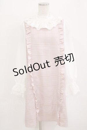 画像: axes femme Kawaii / チェックドッキングワンピース M ピンク H-26-01-10-1030-AX-OP-NS-ZH