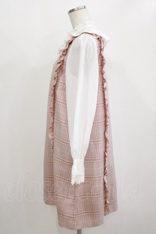 画像2: axes femme kawaii / チェックドッキングワンピース M ピンク H-26-01-10-1030-AX-OP-NS-ZH (2)