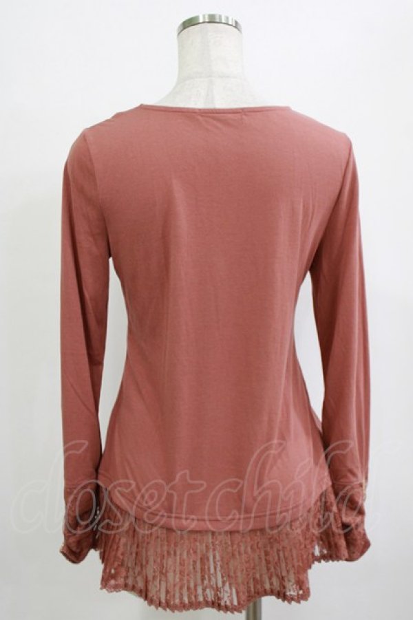 画像3: axes femme / レースプリーツプルオーバー M ピンク H-26-01-10-1040-AX-TO-NS-ZH (3)