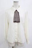 画像1: F i.n.t / 千鳥スカーフタイ付きブラウス Free OFF×BR H-26-01-10-1041-CA-BL-NS-ZH (1)