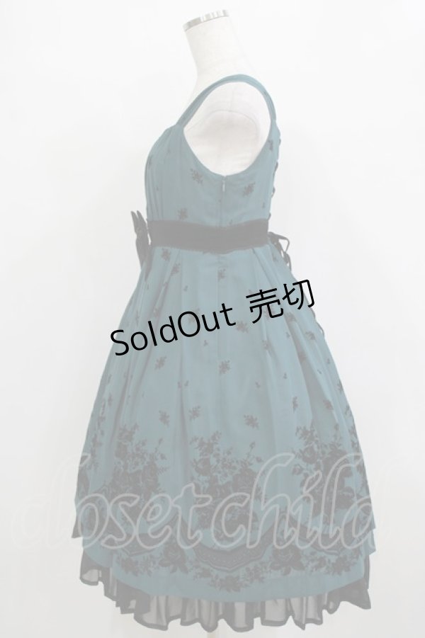 画像2: Victorian maiden / フラワリーフロッキードレス Free グリーン H-26-01-10-1004-CL-OP-NS-ZH (2)
