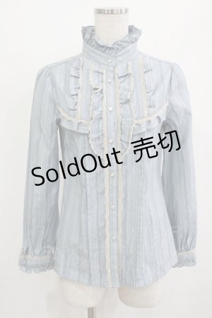 画像: axes femme / ストライプブラウス M サックス H-26-01-10-1042-AX-BL-NS-ZH