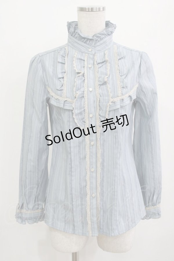 画像1: axes femme / ストライプブラウス M サックス H-26-01-10-1042-AX-BL-NS-ZH (1)