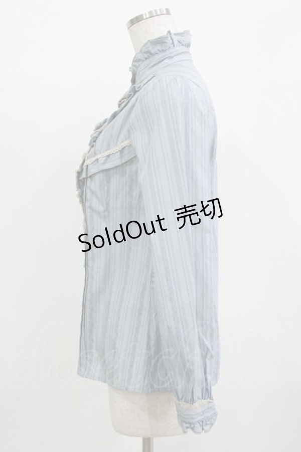 画像2: axes femme / ストライプブラウス M サックス H-26-01-10-1042-AX-BL-NS-ZH (2)