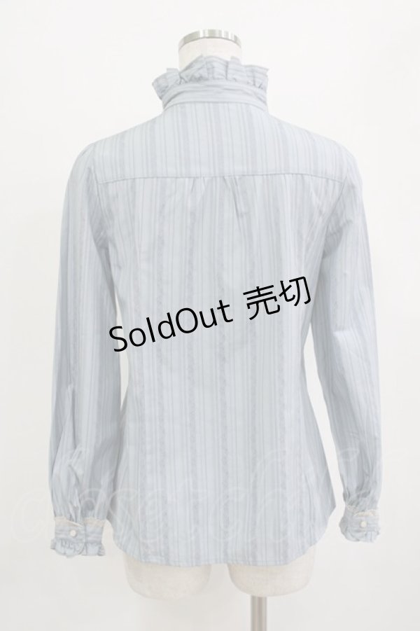 画像3: axes femme / ストライプブラウス M サックス H-26-01-10-1042-AX-BL-NS-ZH (3)