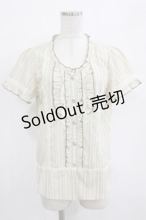 画像: axes femme / ストライプブラウス M 生成り H-26-01-10-1043-AX-BL-NS-ZH