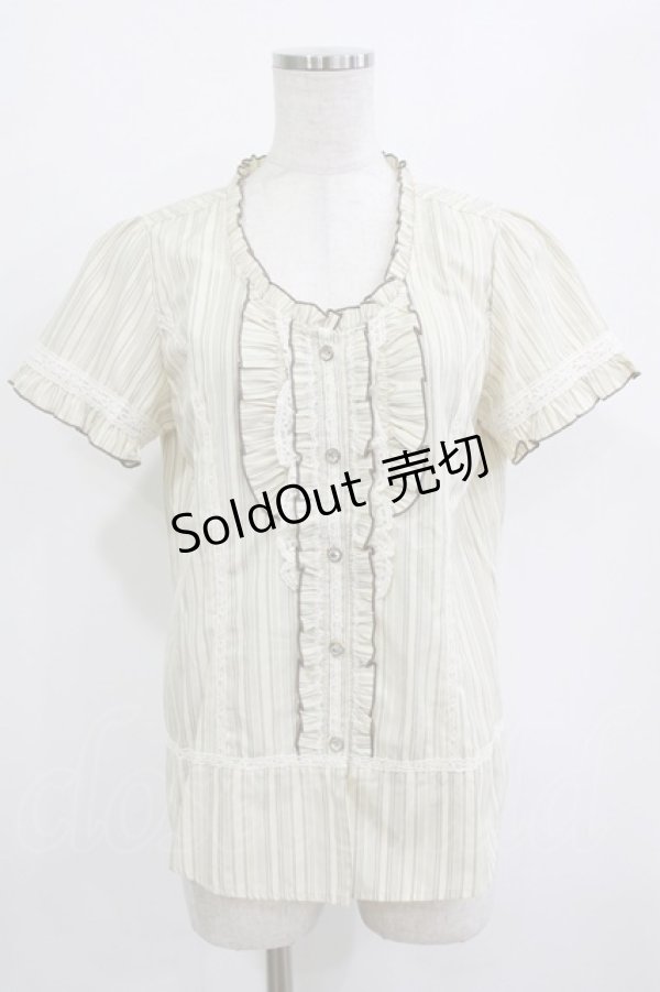 画像1: axes femme / ストライプブラウス M 生成り H-26-01-10-1043-AX-BL-NS-ZH (1)