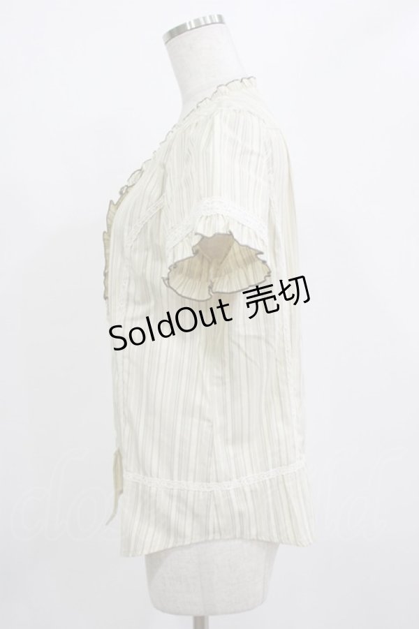 画像2: axes femme / ストライプブラウス M 生成り H-26-01-10-1043-AX-BL-NS-ZH (2)