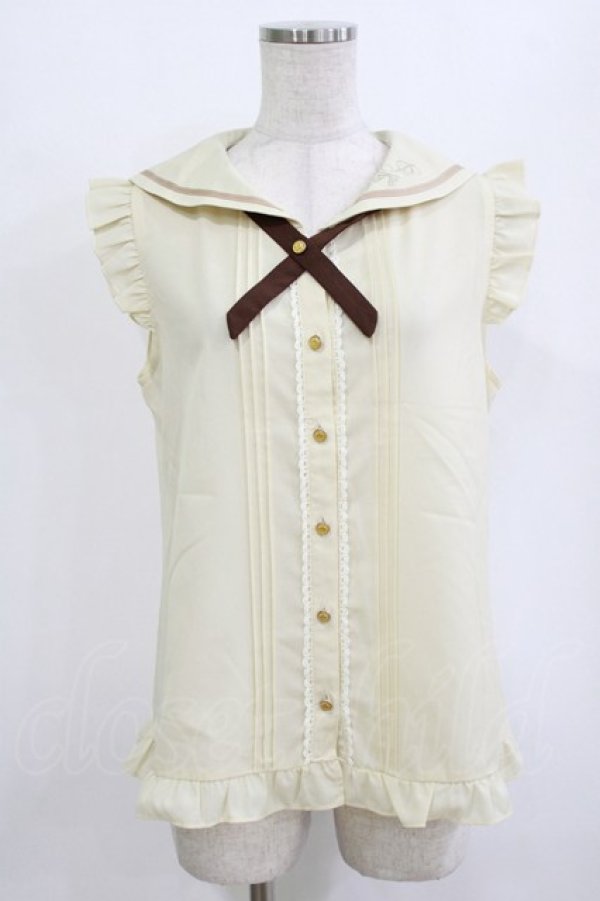 画像1: axes femme POETIQUE / セーラーブラウス M 生成り H-26-01-10-1044-AX-BL-NS-ZH (1)