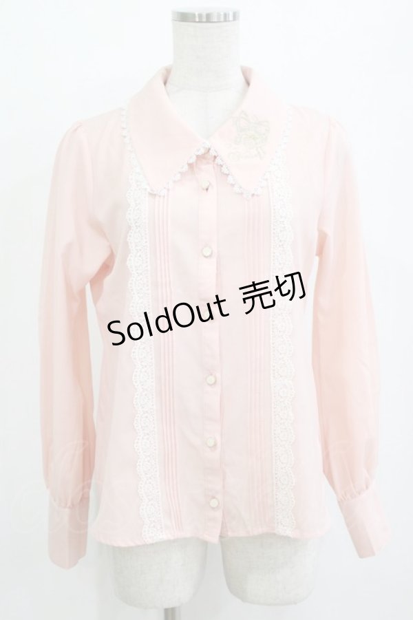 画像1: axes femme POETIQUE / いちご刺繍ブラウス M ピンク H-26-01-10-1045-AX-BL-NS-ZH (1)