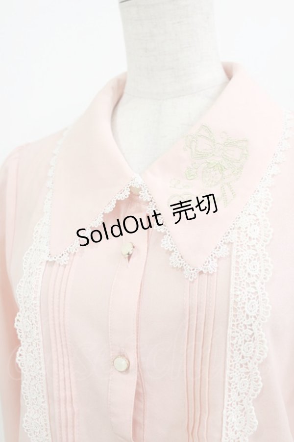 画像4: axes femme POETIQUE / いちご刺繍ブラウス M ピンク H-26-01-10-1045-AX-BL-NS-ZH (4)