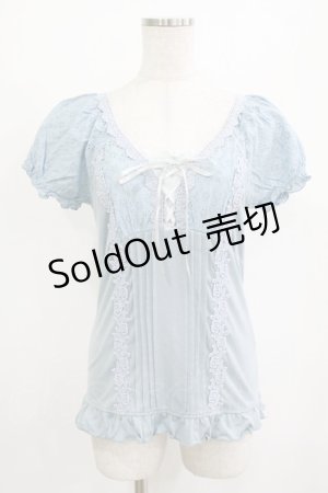 画像: axes femme / レース切替プルオーバー M サックス H-26-01-10-1047-AX-TO-NS-ZH