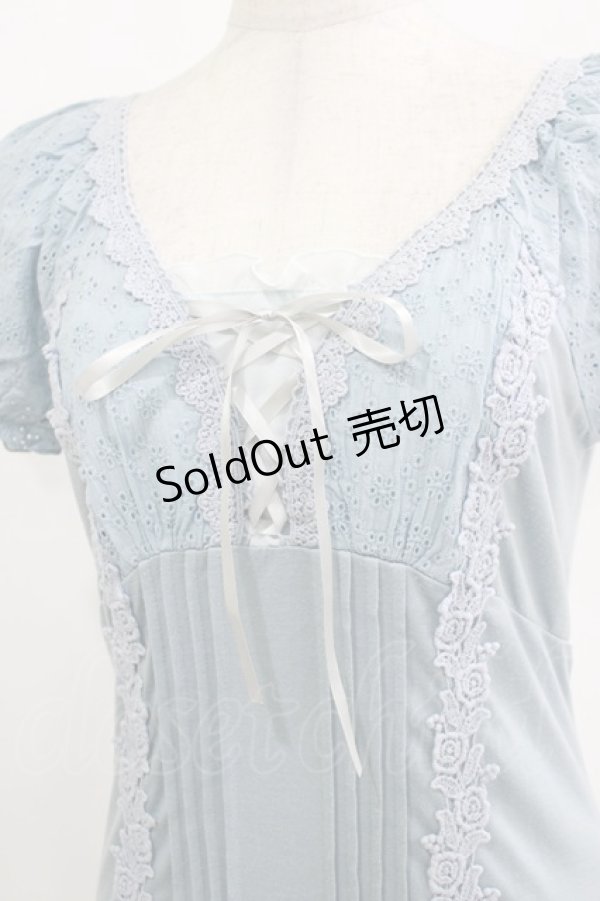 画像4: axes femme / レース切替プルオーバー M サックス H-26-01-10-1047-AX-TO-NS-ZH (4)