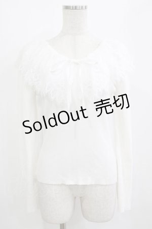 画像: An MILLE / レースカラーフリルニットソー Free オフ H-26-01-10-1049-EL-TO-NS-ZH