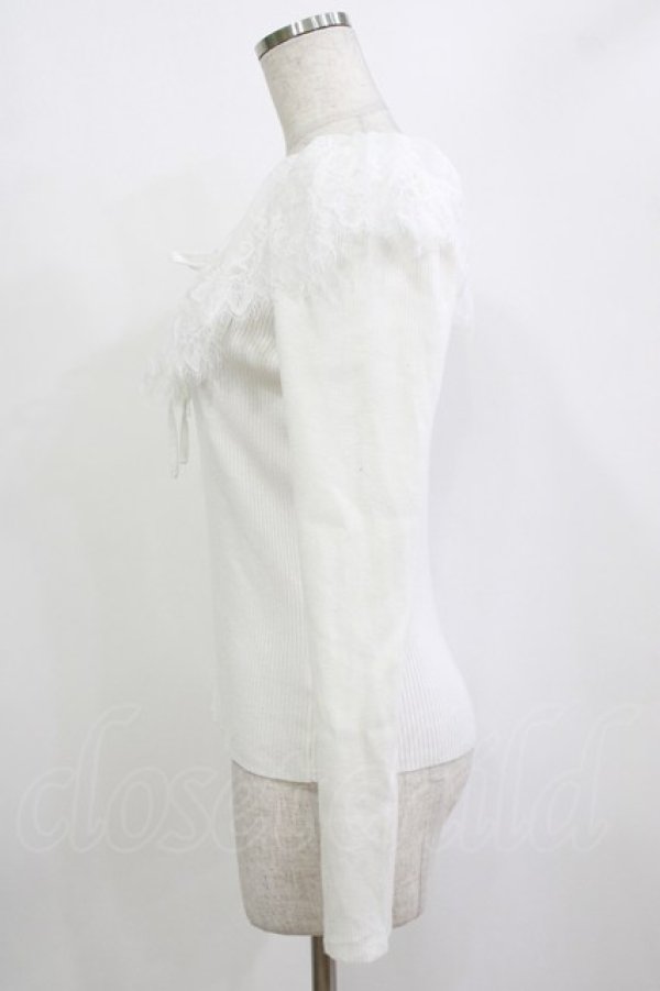 画像2: An MILLE / レースカラーフリルニットソー Free オフ H-26-01-10-1049-EL-TO-NS-ZH (2)