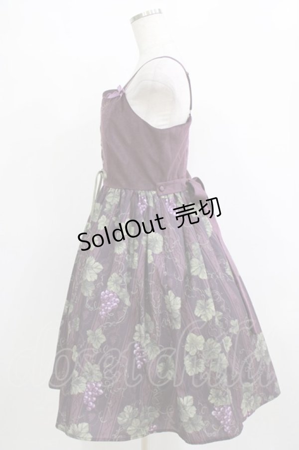 画像2: 仲夏物語（海外ロリータブランド） / ロワールのブドウ園3.0 ジャンパースカート M パープル H-26-01-10-1001-EL-OP-NS-ZH (2)