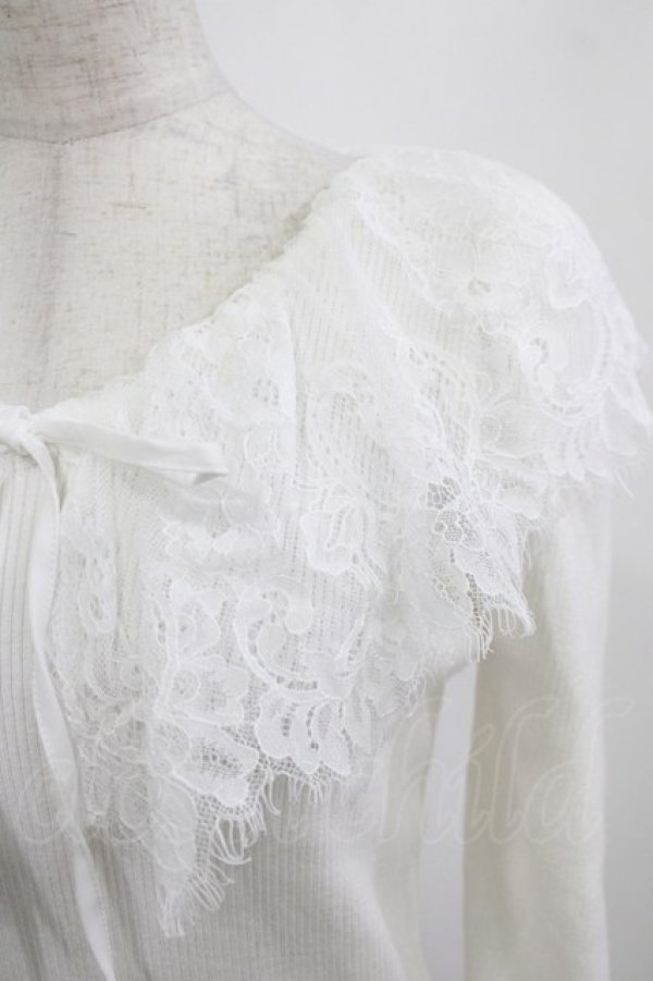 画像4: An MILLE / レースカラーフリルニットソー Free オフ H-26-01-10-1049-EL-TO-NS-ZH (4)