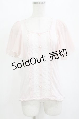 画像: axes femme / シフォンフリルトップス M ピンク H-26-01-10-1054-AX-TO-NS-ZH