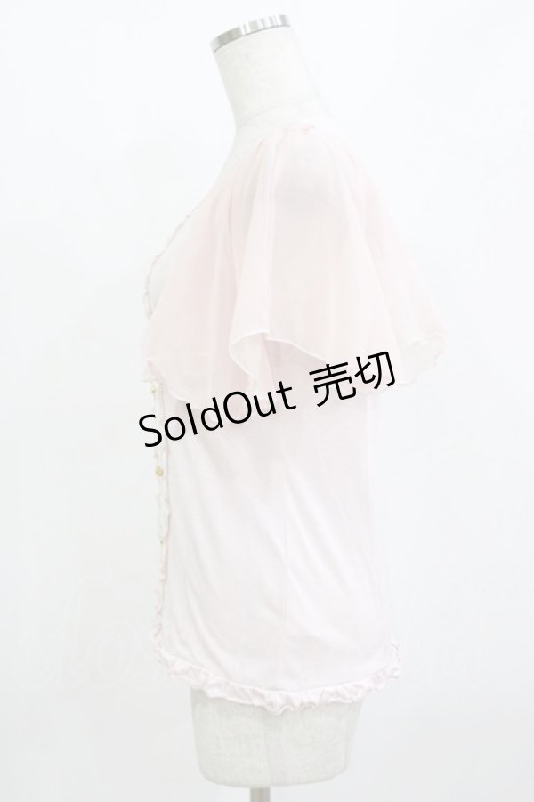 画像2: axes femme / シフォンフリルトップス M ピンク H-26-01-10-1054-AX-TO-NS-ZH (2)