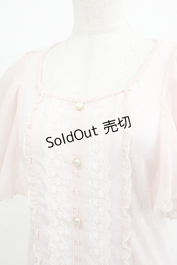 画像4: axes femme / シフォンフリルトップス M ピンク H-26-01-10-1054-AX-TO-NS-ZH (4)