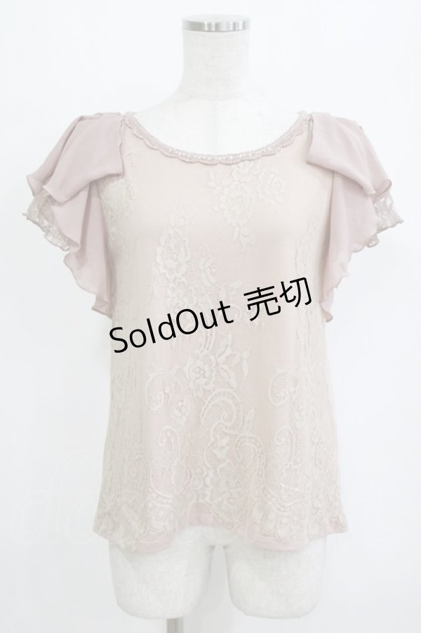 画像1: axes femme / シフォンフリルトップス M ピンク H-26-01-10-1055-AX-TO-NS-ZH (1)