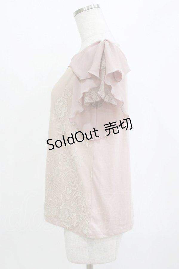 画像2: axes femme / シフォンフリルトップス M ピンク H-26-01-10-1055-AX-TO-NS-ZH (2)