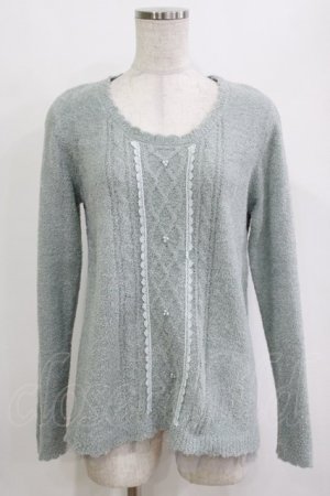 画像: axes femme / パール使いニットPO M ミント H-26-01-10-1059-AX-TO-NS-ZH