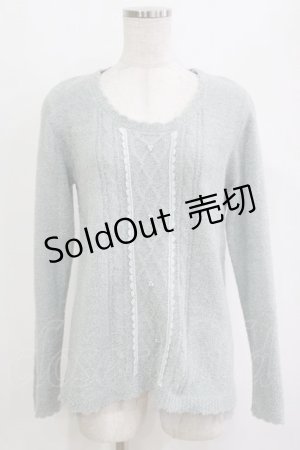 画像: axes femme / パール使いニットPO M ミント H-26-01-10-1059-AX-TO-NS-ZH