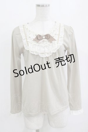 画像: axes femme / パールリボンプルオーバー M ベージュ H-26-01-10-1061-AX-TO-NS-ZH