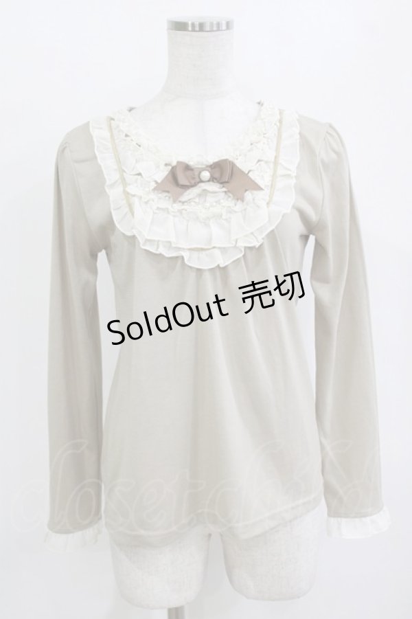 画像1: axes femme / パールリボンプルオーバー M ベージュ H-26-01-10-1061-AX-TO-NS-ZH (1)