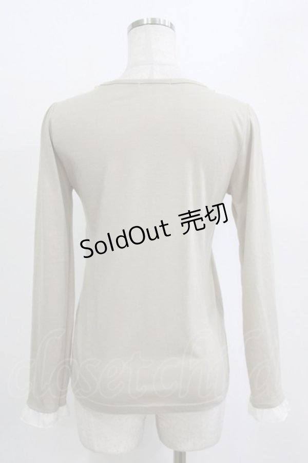 画像3: axes femme / パールリボンプルオーバー M ベージュ H-26-01-10-1061-AX-TO-NS-ZH (3)