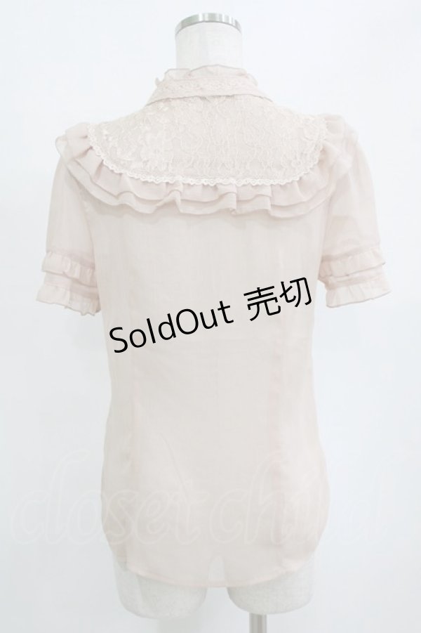 画像3: axes femme / フリルボータイブラウス M ピンク H-26-01-10-1064-AX-BL-NS-ZH (3)