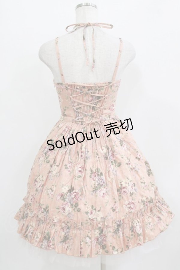 画像3: Victorian maiden / チュール付ジャガード編み上げワンピース Free ピンク H-26-01-10-1006-CL-OP-NS-ZH (3)