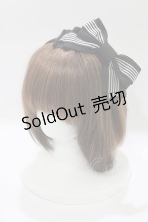 画像: Angelic Pretty / ストライプリボンカチューシャ  ブラック H-26-01-10-1077-AP-AC-NS-ZH