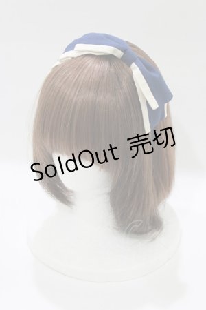 画像: Ange / リボンカチューシャ  ネイビー H-26-01-10-1078-LO-AC-NS-ZH
