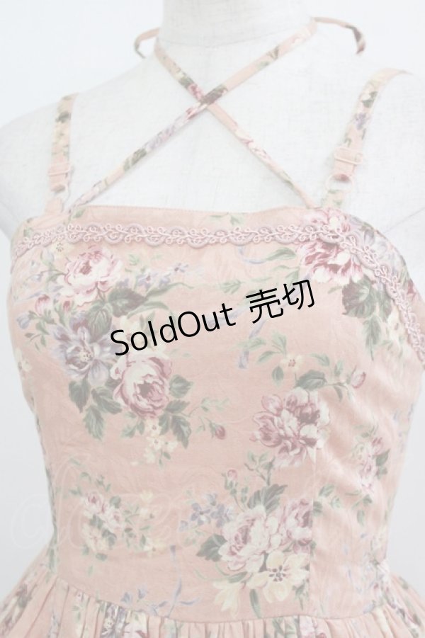 画像5: Victorian maiden / チュール付ジャガード編み上げワンピース Free ピンク H-26-01-10-1006-CL-OP-NS-ZH (5)