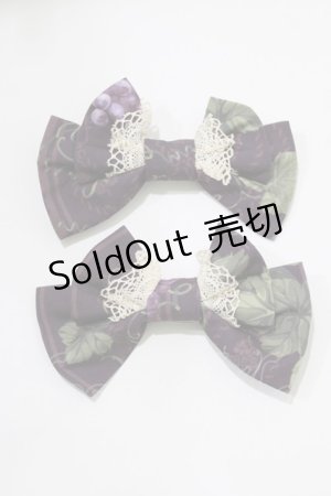 画像: 仲夏物語（海外ロリータブランド） / ロワールのブドウ園5.0 リボンクリップ  パープル H-26-01-10-1079-EL-AC-NS-ZH