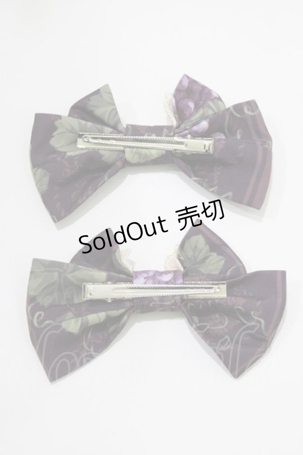 画像2: 仲夏物語（海外ロリータブランド） / ロワールのブドウ園5.0 リボンクリップ  パープル H-26-01-10-1079-EL-AC-NS-ZH (2)