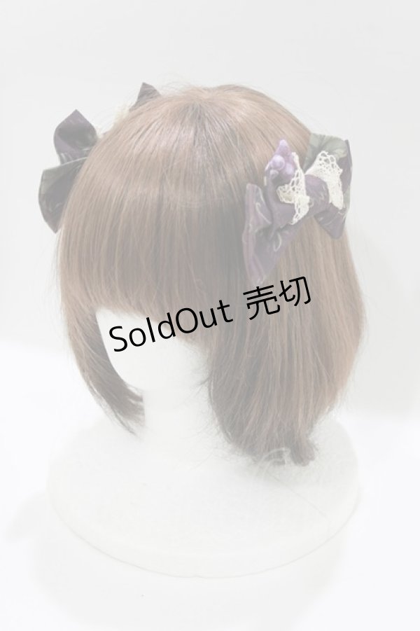 画像3: 仲夏物語（海外ロリータブランド） / ロワールのブドウ園5.0 リボンクリップ  パープル H-26-01-10-1079-EL-AC-NS-ZH (3)