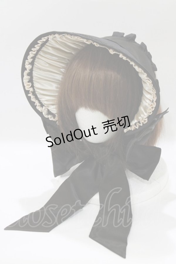 画像1: Ange / ハーフボンネット  ブラック H-26-01-10-1086-LO-AC-NS-ZH (1)