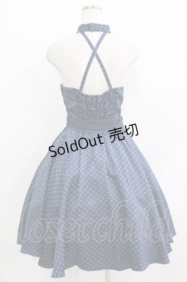 画像3: Innocent World / ドット柄ホルターネックジャンパースカート M ネイビー H-26-01-10-1007-IW-OP-NS-ZH (3)
