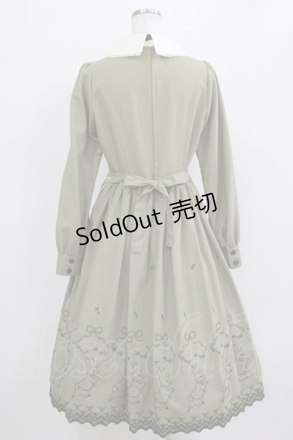 画像3: Innocent World / ピーターラビット  刺繍ワンピース M ライトグリーン×ダークグリーン H-26-01-10-1089-IW-OP-NS-ZH (3)