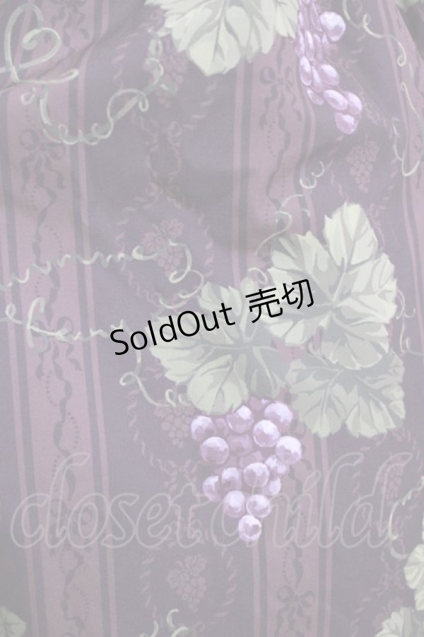 画像4: 仲夏物語（海外ロリータブランド） / ロワールのブドウ園3.0 ジャンパースカート M パープル H-26-01-10-1001-EL-OP-NS-ZH (4)