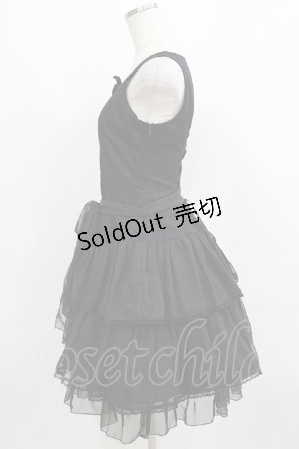 画像2: Victorian maiden / フリルジャンパースカート Free ブラック H-26-01-10-1012-CL-OP-NS-ZH (2)